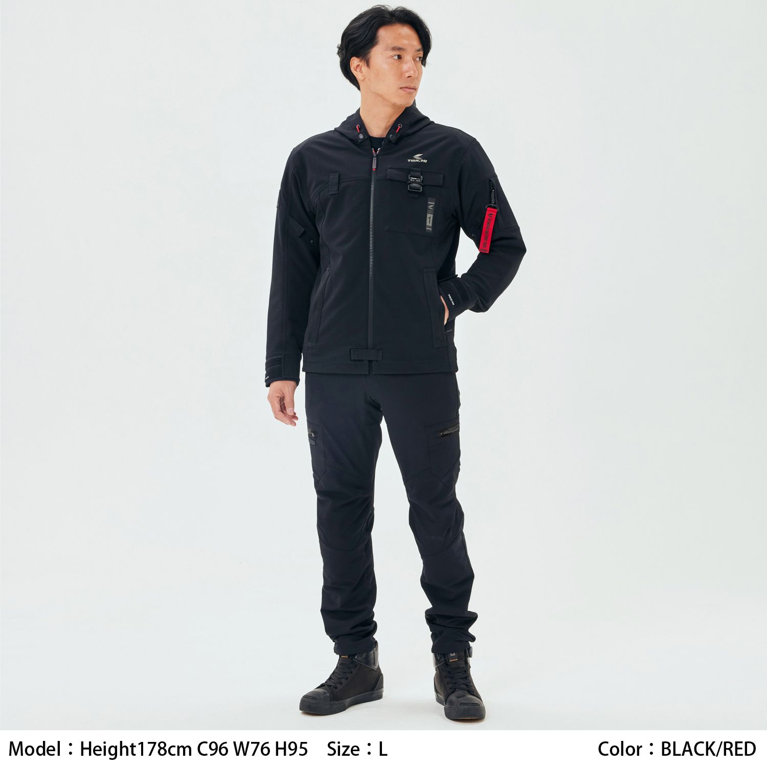 RSタイチ(RS TAICHI) RSJ335 BLACK/RED XXL