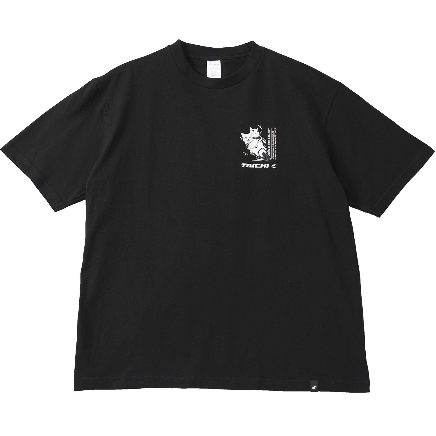 新作☆【SAINTLAURENT】黒のジャージTシャツ タイチ公式通販】RSU127 RIDING RACER CAT OVER SIZE T-SHIRT